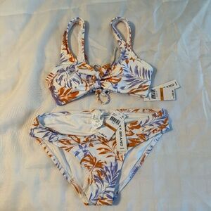 NWT Lucky Brand Bikini 2 piece bathing suit. Purple and Orange